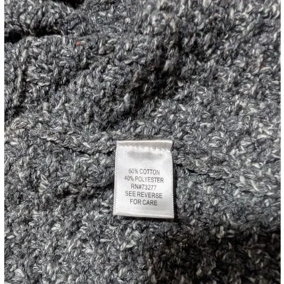 Croft & Barrow Gray Marled Knit Sweater Open Front Cardigan Cozy Women's Medium - Picture 7 of 8